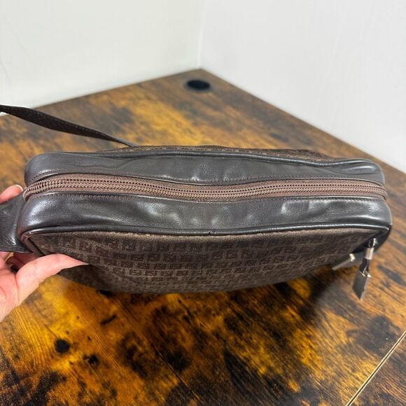 Fendi FF Vintage Suede Leather Shoulder Bag Brown - Picture 14 of 16